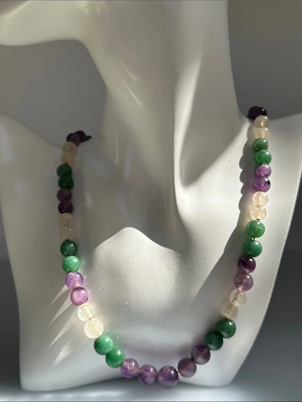 925 sterling silver amethyst Jade Necklace​​